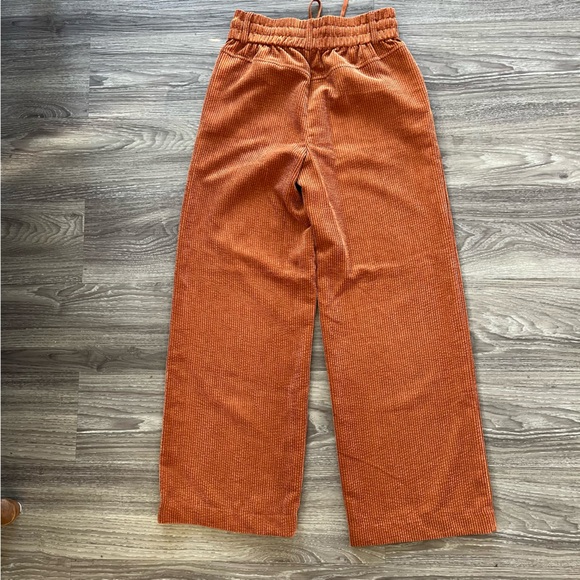 BDG Jessie Corduroy Pull On Pant - Rust Wide Leg Pants with Elastic Waistband - Picture 7 of 10